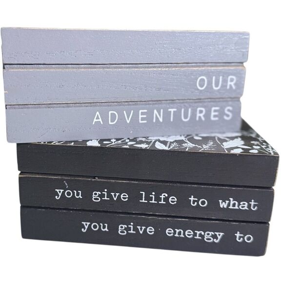 2pc Black & Gray Decorative Inspirational Memento Memory Keepsake Wood Boxes NEW - Picture 4 of 13